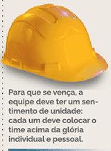 Para que se vença, a equipe deve ter um sentimento de unidade: cada um deve colocar o time acima da glória individual e pessoal.