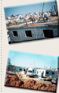 História, fase de construção da casa.