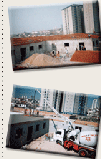 História, fase de construção da casa.
