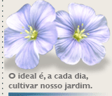 O ideal é, a cada dia cultivar o nosso jardim.